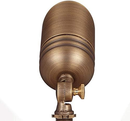 VOLT 12V Brass Fat Boy LED Outdoor Spotlight 4-Pack Expansion Kit (Bronze) for Low Voltage Landscape Lighting of Yard, Lawn, Garden, Patio, Trees & House