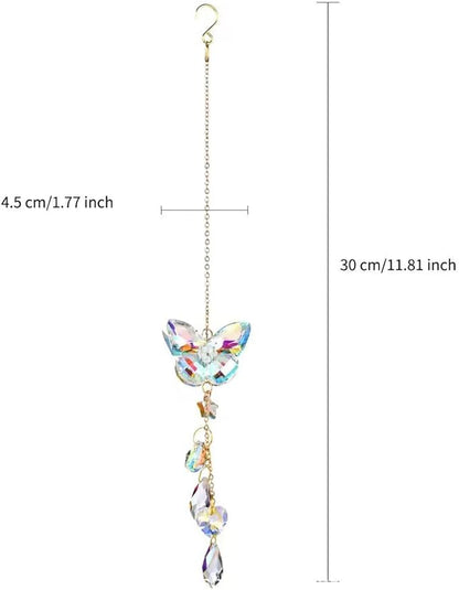Butterfly Crystal Sun Catcher Window Hanging Decoration Garden Rainbow Maker for Home Car Decoration