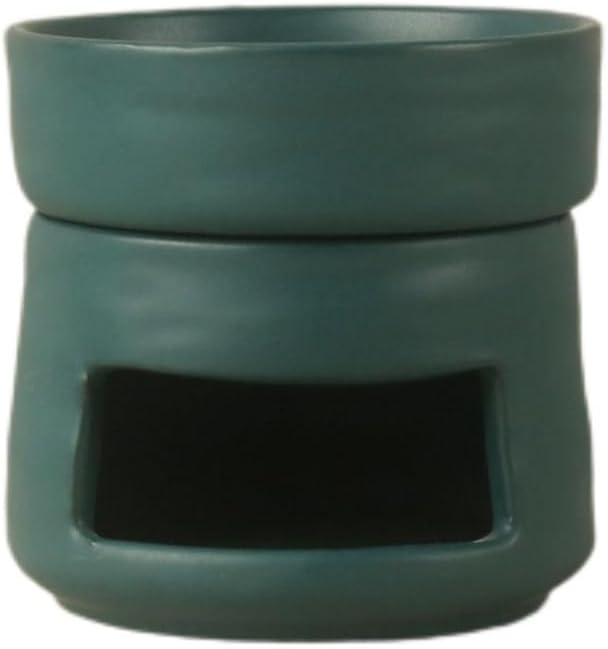 Ceramic Essential Oil Burner Tealight Candle Holder Decorative Aroma Diffuser Separable Dark Green