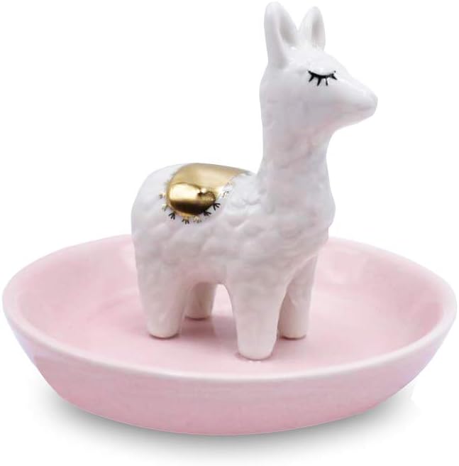 ROSA&ROSE Cat Ring Holder Trinket Tray Ceramic Jewelry Dish Porcelain Ring Organizer Gift for Women, Girlfriend or Valentine's Day (Multi)