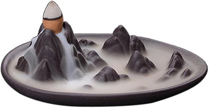Ornaments Incense Burner, Ceramic Backflow Censer, Backflow Aromatherapy Incense Censer Holder for Home Reading Room Ornaments
