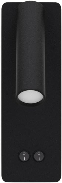LED Reading Wall Lights for Bedroom, Backlight Night Wall Lamp, Plug in Cord Adjustable Wall Sconces, Book Reading Lamps, Backlight 3W+12W 3000k Warm Wall Light (Black)