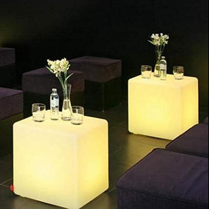 12-Inch LED Rechargeable Decorative Light Cube | Waterproof, Dimmable, Adjustable RGB Color Changing with Remote Control for Indoor Outdoor Decorative Lighting