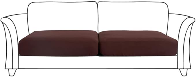 HOOBUY Waterproof Couch Cushion Cover 2Pieces Stretch Sofa Slipcovers Furniture Protector with Elastic Suitable for Loveseat,2 Seater Sofa (2, Coffee)