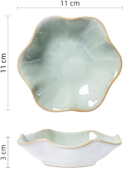 2PCS Lotus Leaf Shape Ring Holder Dish, Small Key Bowl, Ceramic Trinket Tray Jewelry Dish Organizing Necklace Earrings for Mom Friend Sister, All Jewelries Are NOT Included, Light Green.…