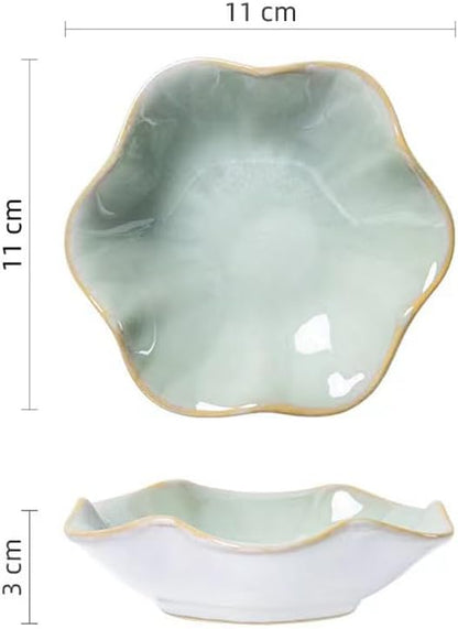 Lotus Leaf Shape Decorative Ring Tray, Small Key Bowl, Ceramic Trinket Tray Jewelry Dish Organizing Necklace Earrings, Home Decoration for Mom Best Friend Sister, Light Green.