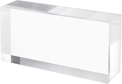 CiaoHER 2in Thickness Solid Acrylic Cube Display Block Clear Polished Pedestal Stand Riser Solid Base 2" x 4" x 8", 1 Pack