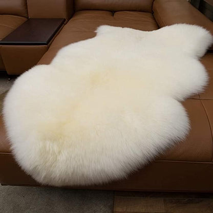 WL&ALLEN Large Sheepskin Rug Genuine Thick and Lush 3 Inch Pile，Luxury Australian Pelts |Large Sheepskin Wool Area Rugs (Single Pelt 2'6" x 3'7"，Ivory White)