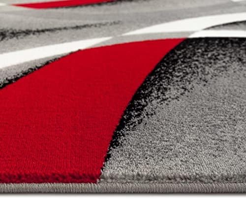 2305 Geometric Abstract Gray 2x7 Area Rugs for Entryway