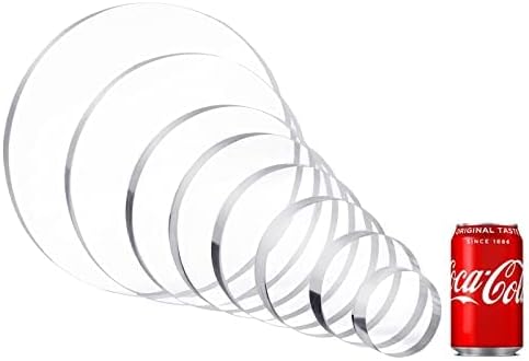 CiaoHER 1in Thickness 9in Diameter Acrylic Disc Display Block Clear Polished Round Pedestal Stand Riser 9" x 9" x 1", 1 Pack
