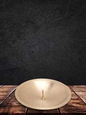 Brass Candle Coaster with Thorn 3.14 Inch Diameter, Matte Gold Handmade Round Candle Holder Plate, Decorative Candle Base