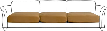 HOOBUY Waterproof Couch Cushion Cover 3Pieces Stretch Sofa Slipcovers Furniture Protector with Elastic Suitable for 3 Seater Sofa (3, Camel)