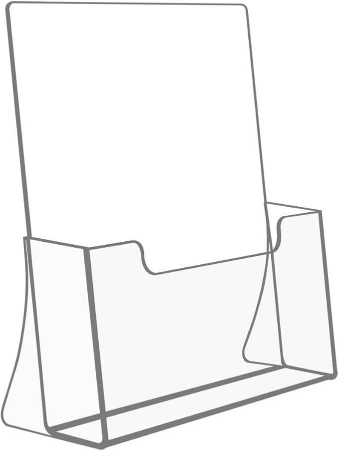 NIUBEE Acrylic Brochure Holder 8.5 x 11 inches 2 Pack, Clear Acrylic Literature Holder Plastic Flyer Display Stand, Acrylic Countertop Organizer for Magazine, Pamphlet, Booklets, Menu, Journals
