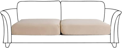 HOOBUY Waterproof Couch Cushion Cover 2Pieces Stretch Sofa Slipcovers Furniture Protector with Elastic Suitable for Loveseat,2 Seater Sofa (2, Beige)