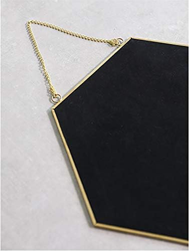 Dahey Gold Hexagon Mirror Wall Decor Small Decorative Mirror Hanging Mirrors for Wall Home Bathroom Bedroom Living Room Dorm College Office, 11.81"X10.24", Small, Gold