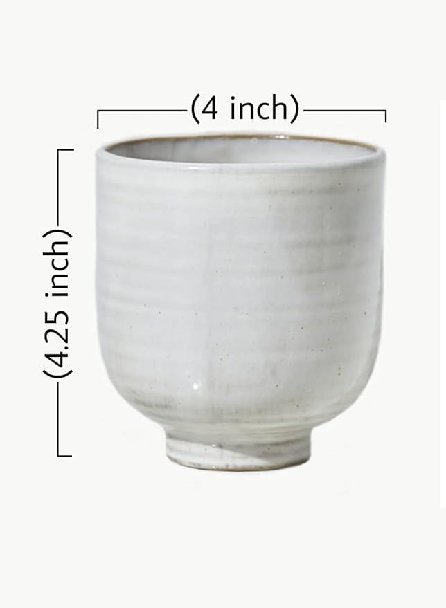 Serene Spaces Living Small Glazed Ceramic Pedestal Bowl, Set of 2- Centerpiece for Vintage Weddings, Events, Measures 4.25" Tall and 4" Diameter