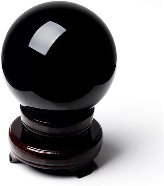 Natural Black Obsidian Healing Crystal Gemstone Sphere Ball for Reiki Balancing Meditation Energy Home and Office Decoration 50mm 200grams (5cm, Obisdian)
