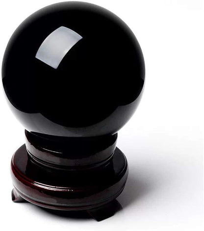 Natural Black Obsidian Healing Crystal Gemstone Sphere Ball for Reiki Balancing Meditation Energy Home and Office Decoration 50mm 200grams (5cm, Obisdian)
