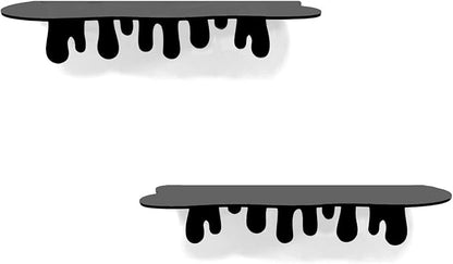 SetGame 2-Pack Acrylic Small Wall Shelves - 12 Inch Floating Shelf for Walls, Home Wall Display Ledges for Storage, Room Décor, Small Album & Items Organizer Display