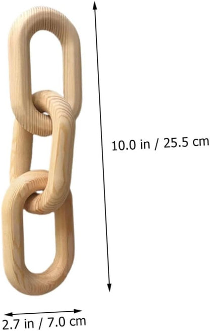 STOBOK Minimalist Decor Wooden Chain Link Decor Wood Knot Decoration Home Wall Decorations