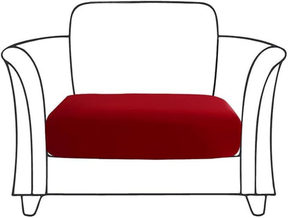 HOOBUY Waterproof Couch Cushion Cover 1pc Stretch Sofa Slipcovers Furniture Protector with Elastic Suitable for Armchair, Loveseat,3&4 Seater Sofa (1, Red)