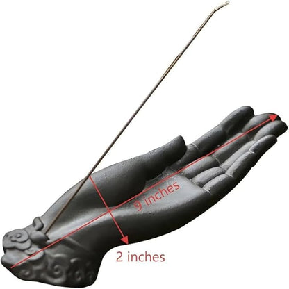 Premium Incense Holder for Sticks|Features an Elegant Buddha Hand Design for Zen Home Decor & Spiritual Wellness, Safely Holds Burning Incense Sticks.