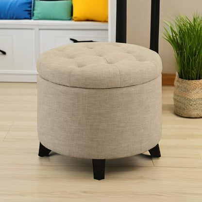 Convenience Concepts Designs4Comfort Storage Ottoman, Tan Fabric