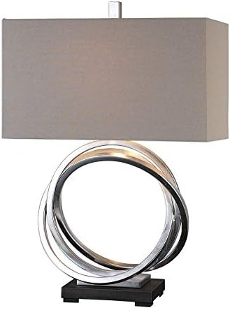 Uttermost Soroca Silver Leaf Metallic Rings Modern Table Lamp