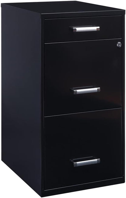Scranton & Co Set of 2 18" D 3-Drawer Metal Filing Cabinet with Pencil Drawer