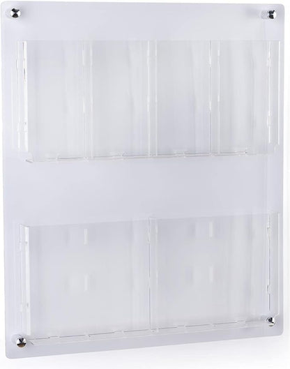 Displays2go Acrylic Literature Holder Wall Mount, 4/8.5" w, 4-8 Pockets - Clear (2RP4CLR)