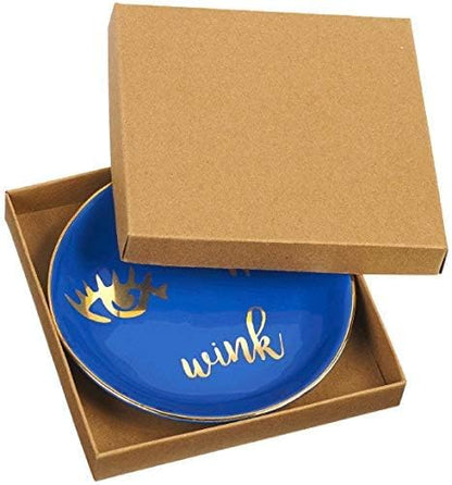 Stephanie Imports Wink Ceramic Trinket Plate and Decorative Jewelry Dish
