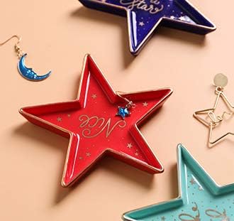 Stephanie Imports Star-Shaped Nice Ceramic Trinket Plate and Decorative Jewelry Dish