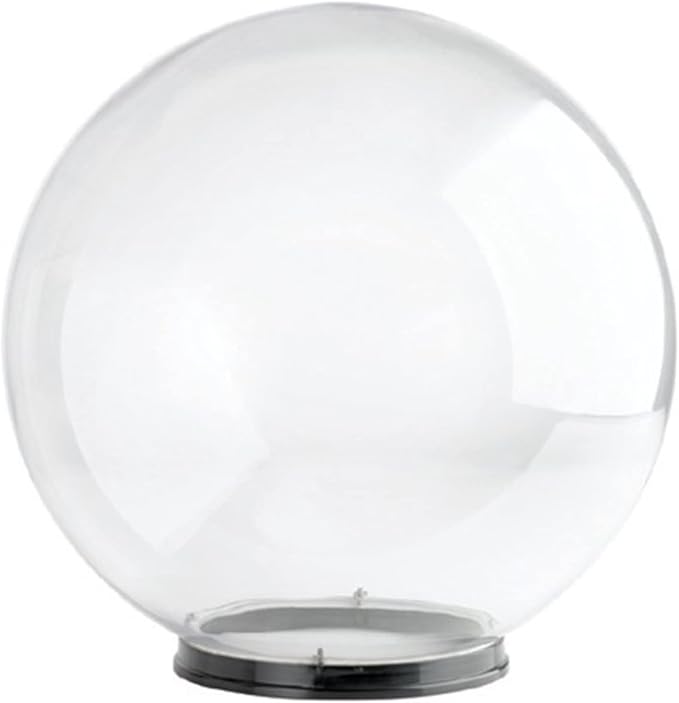 KASTLITE Premium Lamp Post Globe Combo Lighting Fixture | 16" Clear Lens with Black Aluminum Heavy Duty Fitter for 3" Diameter Posts (Post Not Included) | Comes with Adjustable LED Bulb