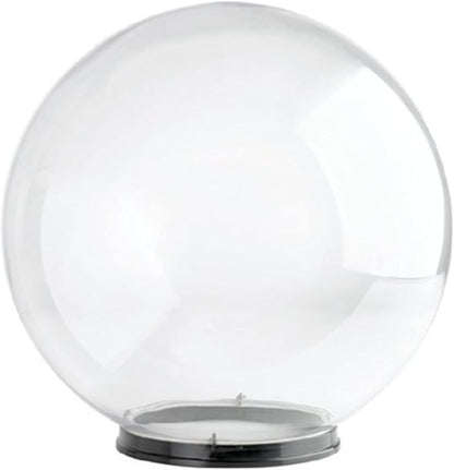 KASTLITE Premium Lamp Post Globe Combo Lighting Fixture | 16" Clear Lens with Black Aluminum Heavy Duty Fitter for 3" Diameter Posts (Post Not Included) | Comes with Adjustable LED Bulb