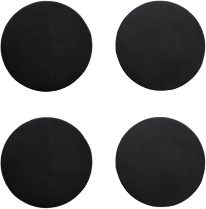 Real Natural Grain Leather Coasters – Durable Non-Slip (Black) Distressed Design, Set of 4 for Table Protection in Home, Office, Kitchen, and Bar
