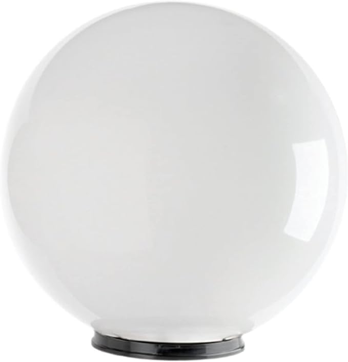 KASTLITE Premium Lamp Post Globe Combo Lighting Fixture | 16" White Lens with Black Aluminum Heavy Duty Fitter for 3" Diameter Posts (Post Not Included) | Comes with Adjustable LED Bulb