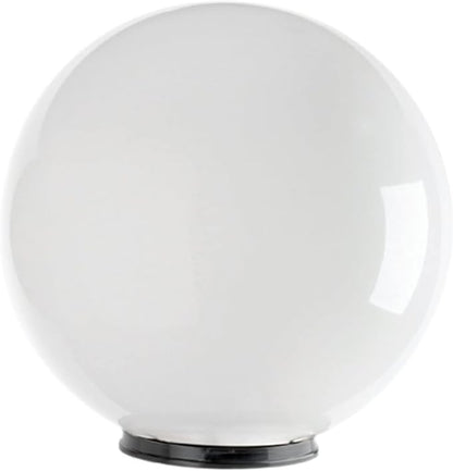 KASTLITE Premium Lamp Post Globe Combo Lighting Fixture | 16" White Lens with Black Aluminum Heavy Duty Fitter for 3" Diameter Posts (Post Not Included) | Comes with Adjustable LED Bulb