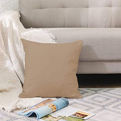 Upgrade Your Bedding Experience with The Made of 100% Cotton Euro Shams 2 Pack Cushion Cover 32 x 32 Size fits Decorative Cover. Envelope Closure Taupe