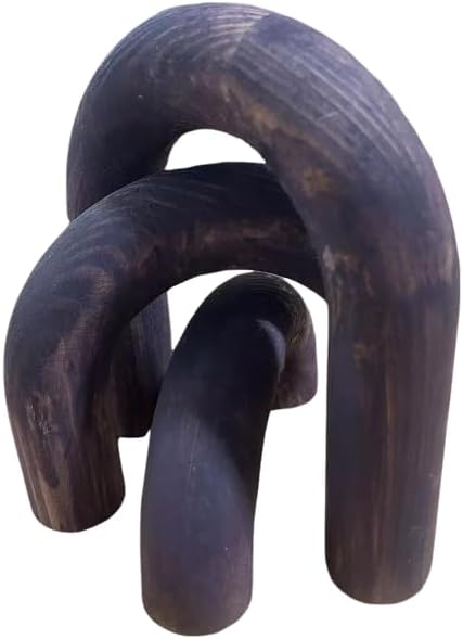 3Pcs Wood Arch Decor Accents - Home Book Table Decorative Rustic Arch Decor Modern Boho Minimalist Coffee Table Bookshelf Living Room Entryway Aesthetic Decorations Objects (Purple)