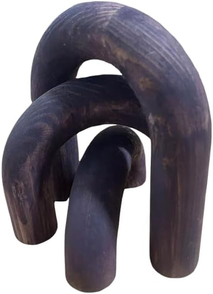 3Pcs Wood Arch Decor Accents - Home Book Table Decorative Rustic Arch Decor Modern Boho Minimalist Coffee Table Bookshelf Living Room Entryway Aesthetic Decorations Objects (Purple)