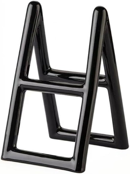 Handmade Ceramic Holder Stand for Toothbrushes, Makeup Brushes, and Pens - Minimalist Design for Bathroom Vanity and Countertops Decor (Black)