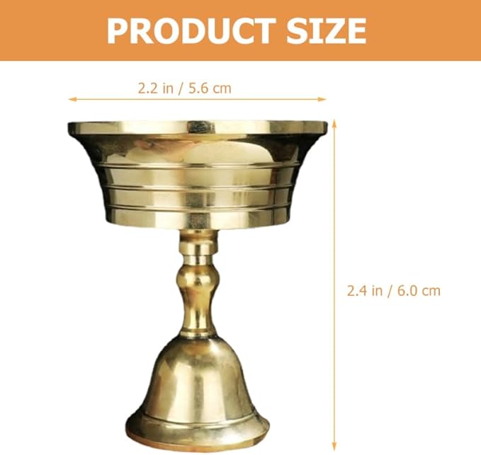 Artibetter 2pcs Brass Ghee Lamp Holder Decor Gold Decor Stands for Decoration Tea Light Candle Holder Buddhist Tealight Holders Gold Utensil Copper Altar Decors Cup Cup