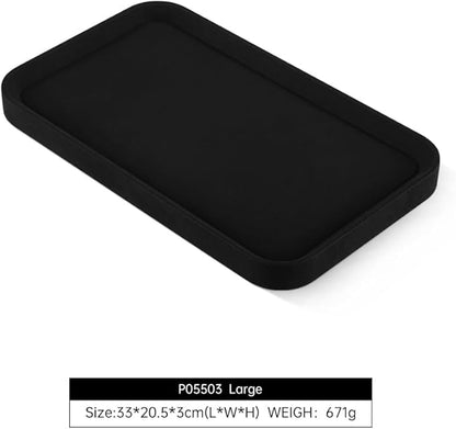 Mens Valet Tray, Microfiber Valet Tray,Luxury Jewelry Drawer Organizer,Premium Flat Tray,Black Jewelry Tray