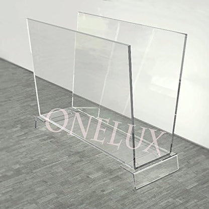 ONELUX Clear Acrylic Home use Acrylic Magazine/Newspaper/brochure Rack,Lucite Book Holder - KD Packed