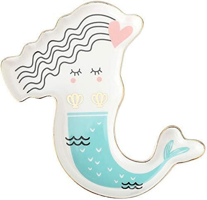 Stephanie Imports Mermaid Ceramic Trinket Plate and Decorative Jewelry Dish