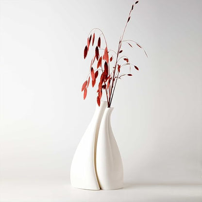 Nordic Style Ceramic Vase, Minimalist Design (Pack of 2)