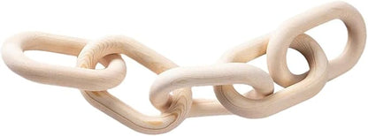 Rustic Link Chain Decor Wood Hanging Ornament for Home Bar and Bedroom for Modern Farmhouse and Bohemian Styles