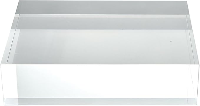 CiaoHER 2in Thickness Solid Acrylic Cube Display Block Clear Polished Pedestal Stand Riser Solid Base 2" x 6" x 8", 1 Pack