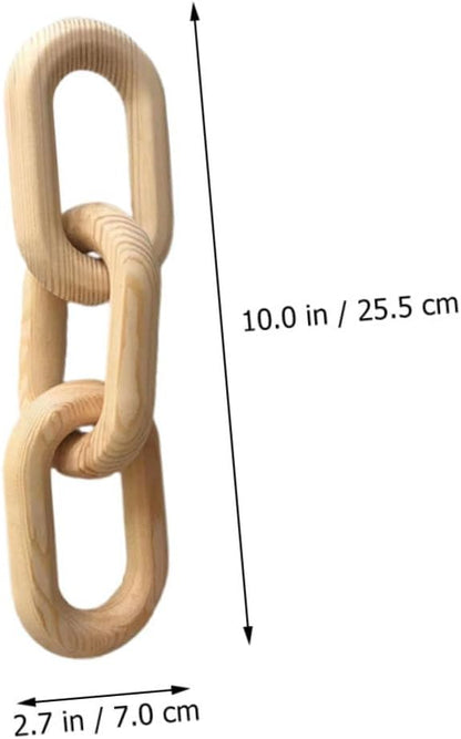 Artibetter Decor Wood Chain Link Decoration Earthy Cottagecore Living Room Mantle Decor Minimalist Style