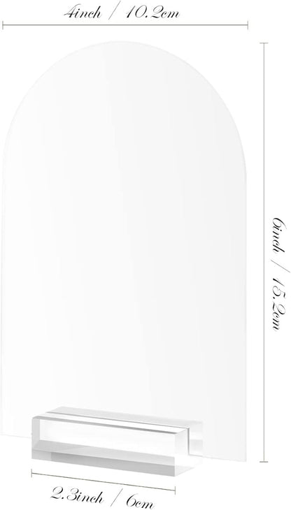 4x6 Inch Frosted Arch Acrylic Sign with Clear Stand-10 Pack Frosted Arched Acrylic Blank Table Signs with Holder, DIY Arch Sign Blank for Wedding Table Numbers